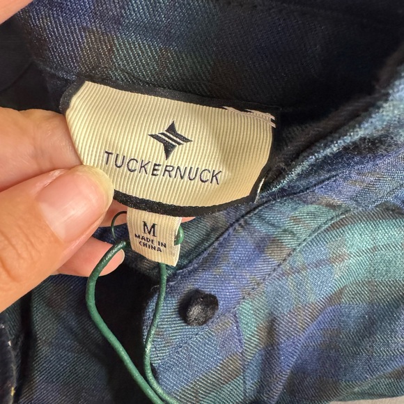 NWT Tuckernuck Navy and Green Plaid Long Sleeve Dress - Picture 5 of 13